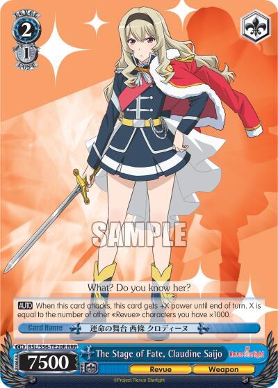 The Stage of Fate Claudine Saijo RRR RSL/S56-TE20R RRR Revue Starlight Card
