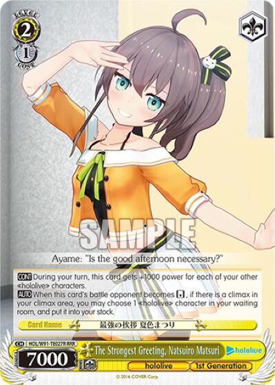 The Strongest Greeting Natsuiro Matsuri RRR HOL/W91-TE027R RRR hololive production Card