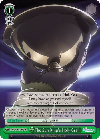 The Sun Kings Holy Grail FGO/S87-E048 U Fate/Grand Order THE MOVIE Divine Realm of the Round Table: Camelot Card