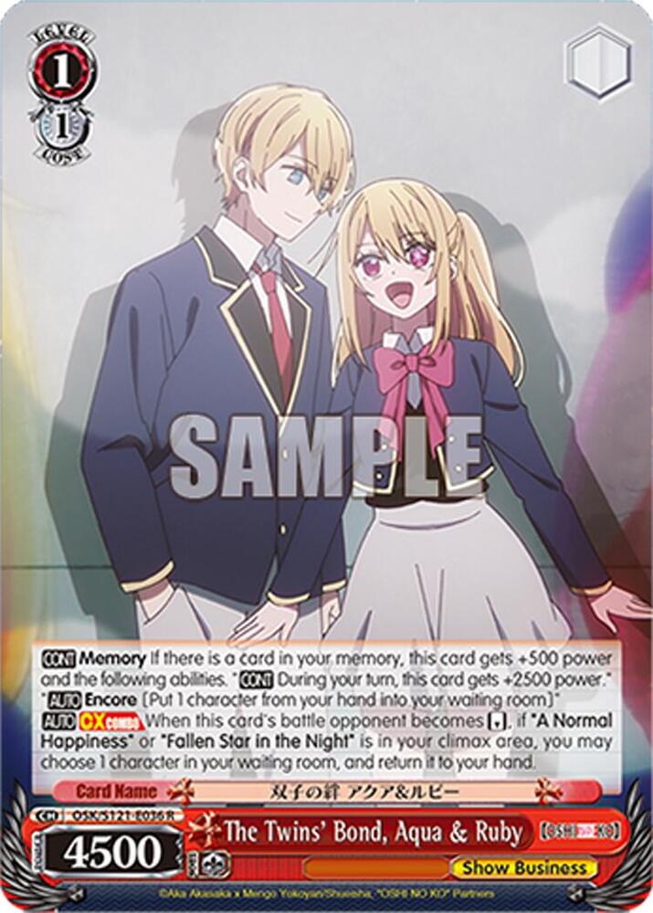 The Twins Bond Aqua Ruby OSK/S121-E036 R [OSHI NO KO] Vol.2 Card