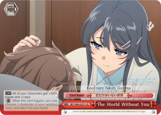 The World Without You SBY/W64-E073 CR Rascal Does Not Dream of Bunny Girl Senpai Card