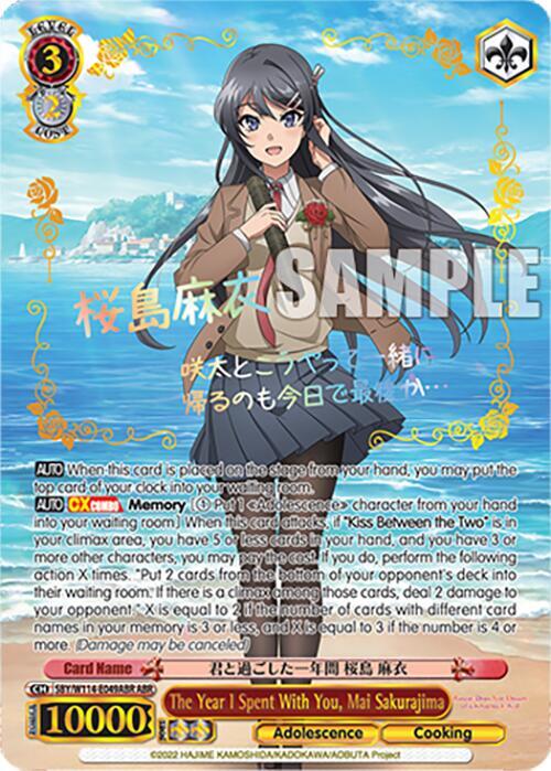 The Year I Spent With You Mai Sakurajima ABR SBY/W114-E049ABR ABR Rascal Does Not Dream Series Card