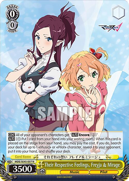 Their Respective Feelings Freyja and Mirage MDE/SE45E07 N MACROSS Delta Premium Booster Card