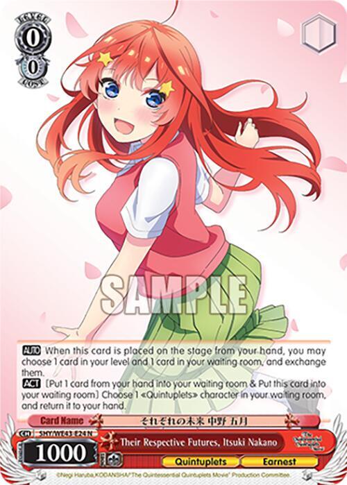 Their Respective Futures Itsuki Nakano 5HY/WE43-E24 N The Quintessential Quintuplets Specials Premium Booster Card