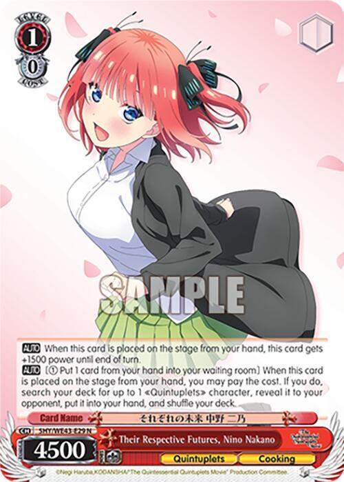 Their Respective Futures Nino Nakano 5HY/WE43-E29 N The Quintessential Quintuplets Specials Premium Booster Card