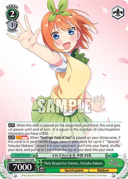 Their Respective Futures Yotsuba Nakano 5HY/WE43-E18 N The Quintessential Quintuplets Specials Premium Booster Card