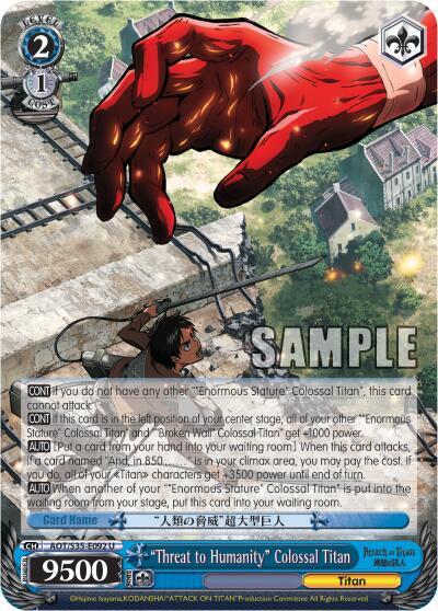 Threat to Humanity Colossal Titan AOT/S35-E092 U Attack on Titan Card