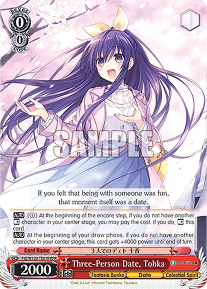 Three Person Date Tohka Fdl/W120-TE01 TD Fujimi Fantasia Bunko Vol.2 Card
