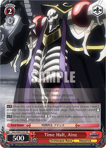 Time Halt Ainz OVL/S99-E107 PR Nazarick: Tomb of the Undead Vol.2 Card