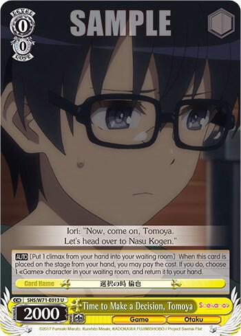 Time to Make a Decision Tomoya SHS/W71-E013 U Saekano How to Raise a Boring Girlfriend. flat Card