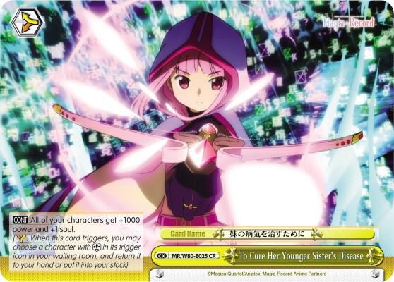 To Cure Her Younger Sisters Disease MR/W80-E025 CR Magia Record: Puella Magi Madoka Magica [Side Story] (Anime) Card