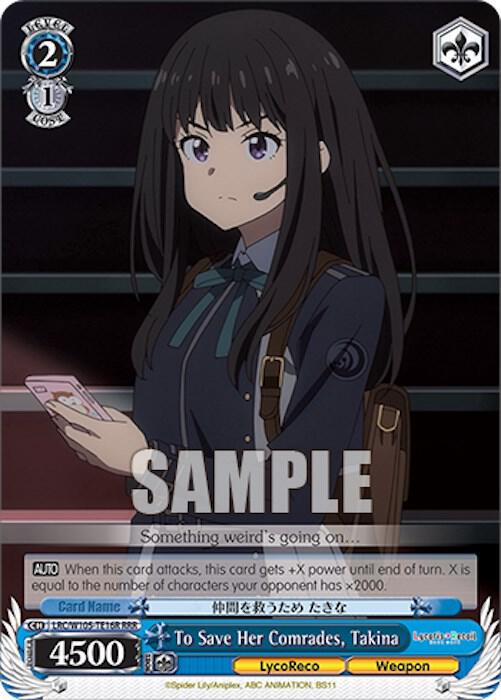 To Save Her Comrades Takina RRR LRC/W105-TE16R RRR Lycoris Recoil Card