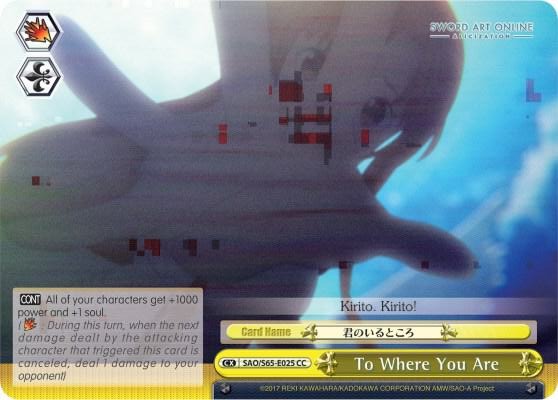 To Where You Are SAO/S65-E025 CC Sword Art Online -Alicization- Card