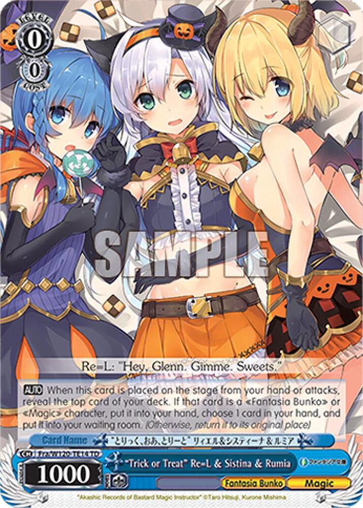 Trick or Treat Re L Sistina Rumia RRR Fra/W120-TE14R RRR Fujimi Fantasia Bunko Vol.2 Card