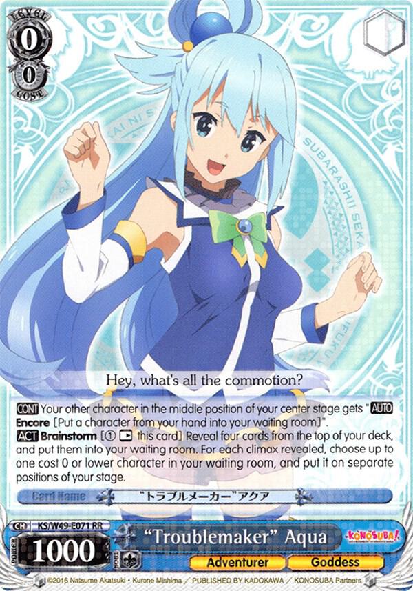 Troublemaker Aqua KS/W49-E071 RR KonoSuba Card