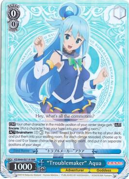Troublemaker Aqua RRR KS/W49-E071R RRR KonoSuba Card