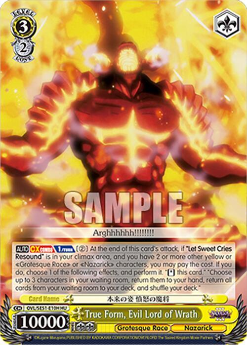 True Form Evil Lord of Wrath HU OVL/SE51-E10H HU Nazarick: Tomb of the Undead Vol.3 Extra Booster Card