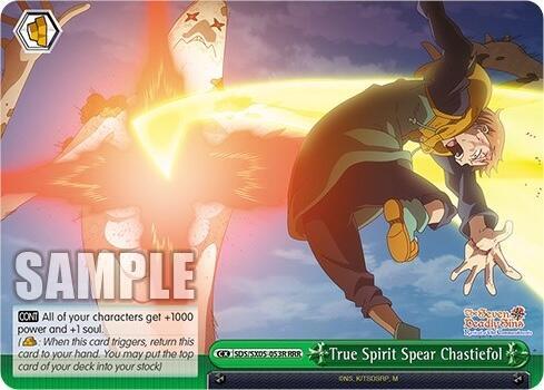 True Spirit Spear Chastiefol RRR SDS/SX05-053R RRR The Seven Deadly Sins: Revival of The Commandments Card