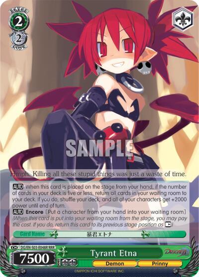 Tyrant Etna RRR DG/EN-S03-E048R RRR Disgaea Card
