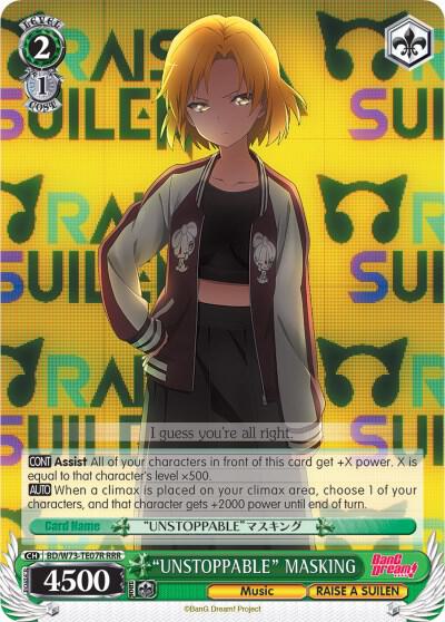 UNSTOPPABLE MASKING RRR BD/W73-TE07R RRR BanG Dream! Vol.2 Card