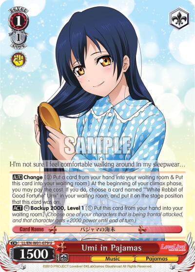 Umi in Pajamas LL/EN-W01-079 U Love Live! DX Card