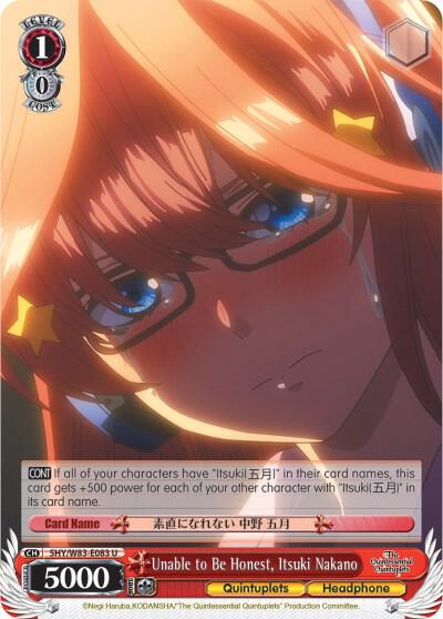 Unable to Be Honest Itsuki Nakano 5HY/W83-E083 U The Quintessential Quintuplets Card
