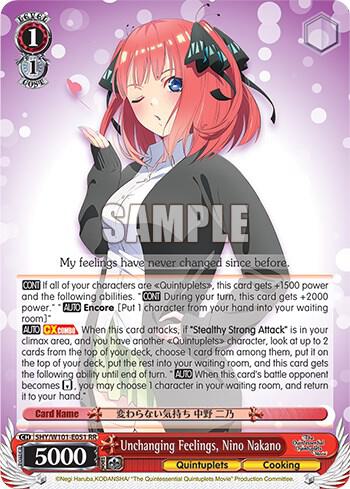 Unchanging Feelings Nino Nakano 5HY/W101-E051 RR The Quintessential Quintuplets Movie Card