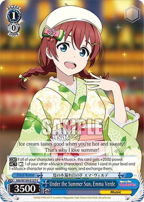 Under the Summer Sun Emma Verde SIN/W109-E127 C Love Live! School idol festival 2 MIRACLE LIVE! Card