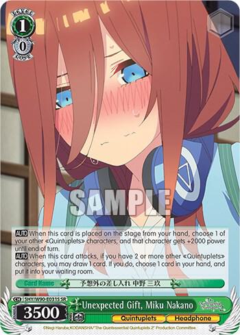 Unexpected Gift Miku Nakano SR 5HY/W90-E031S SR The Quintessential Quintuplets 2 Card