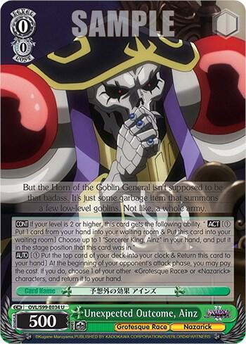 Unexpected Outcome Ainz OVL/S99-E034 U Nazarick: Tomb of the Undead Vol.2 Card