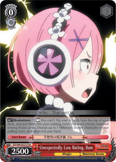Unexpectedly Low Rating Ram SR RZ/S68-E021S SR Re:ZERO Memory Snow Card