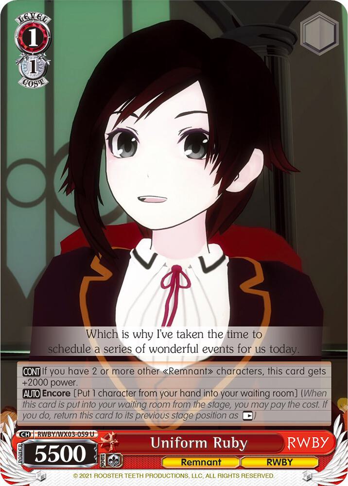 Uniform Ruby RWBY/WX03-059 U RWBY Card