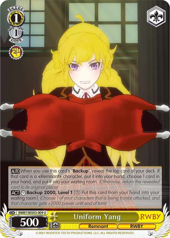 Uniform Yang RWBY/WX03-009 U RWBY Card