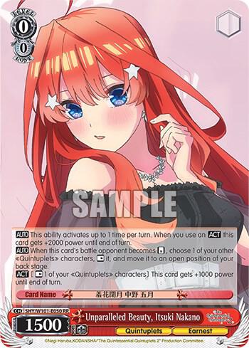 Unparalleled Beauty Itsuki Nakano 5HY/W101-E050 RR The Quintessential Quintuplets Movie Card