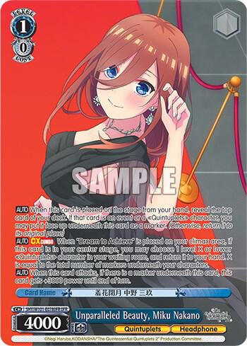 Unparalleled Beauty Miku Nakano OFR 5HY/W101-E078OFR OFR The Quintessential Quintuplets Movie Card