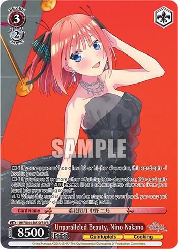 Unparalleled Beauty Nino Nakano OFR 5HY/W101-E052OFR OFR The Quintessential Quintuplets Movie Card