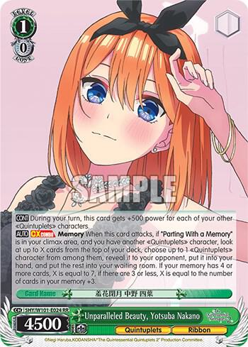 Unparalleled Beauty Yotsuba Nakano 5HY/W101-E024 RR The Quintessential Quintuplets Movie Card