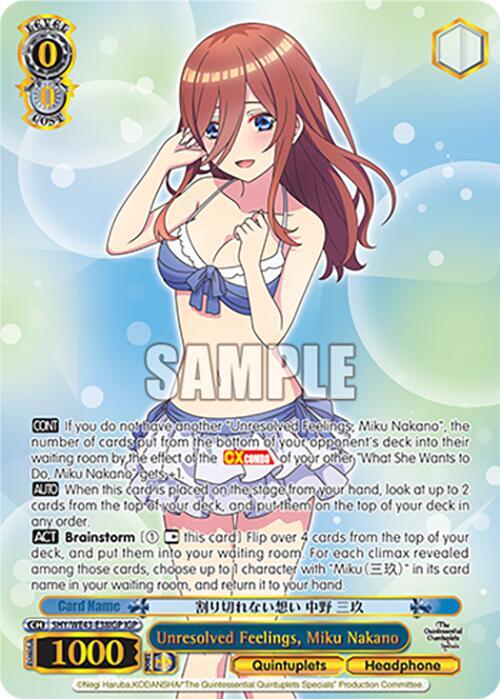 Unresolved Feelings Miku Nakano IGP 5HY/WE43-E38IGP IGP The Quintessential Quintuplets Specials Premium Booster Card