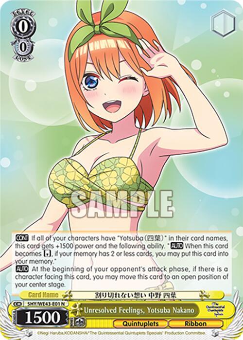 Unresolved Feelings Yotsuba Nakano 5HY/WE43-E01 N The Quintessential Quintuplets Specials Premium Booster Card