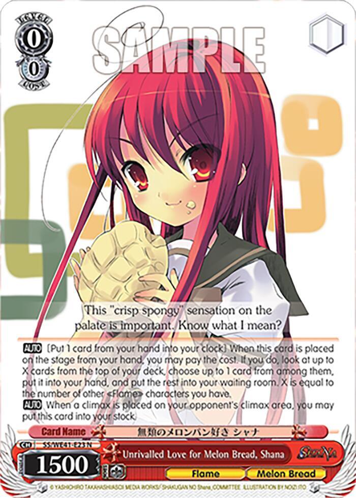 Unrivalled Love for Melon Bread Shana SS/WE41-E23 N Shakugan no Shana Premium Booster Card
