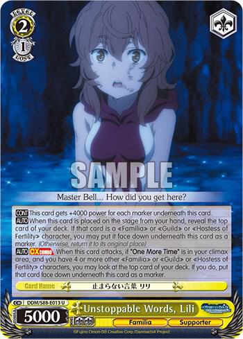 Unstoppable Words Lili DDM/S88-E013 U Is it Wrong to Try to Pick Up Girls in a Dungeon? Card