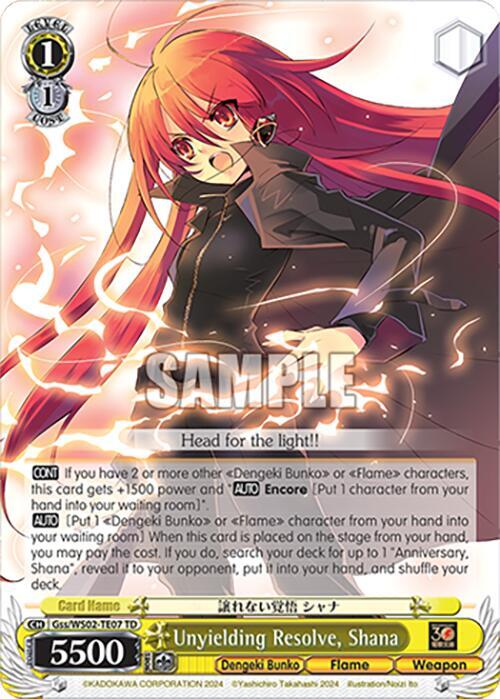 Unyielding Resolve Shana Gss/WS02-TE07 TD Dengeki Bunko Card
