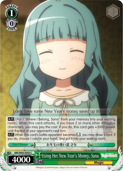Using Her New Years Money Sana MR/W80-E043 C Magia Record: Puella Magi Madoka Magica [Side Story] (Anime) Card