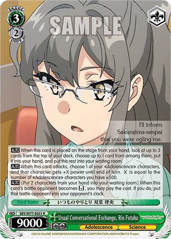 Usual Conversational Exchange Rio Futaba SBY/W77-E031 R Rascal Does Not Dream of a Dreaming Girl Card