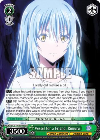 Vessel for a Friend Rimuru SR TSK/S101-E033S SR That Time I Got Reincarnated as a Slime Vol.3 Card