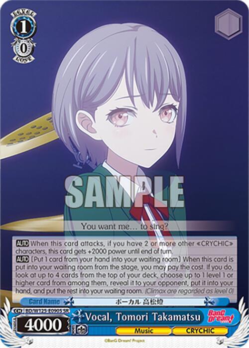 Vocal Tomori Takamatsu SR BD/W125-E090S SR MyGO!!!!! x Ave Mujica Card