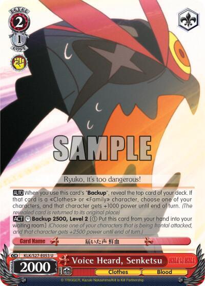 Voice Heard Senketsu KLK/S27-E053 U KILL la KILL Card