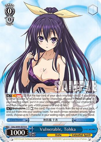 Vulnerable Tohka DAL/W99-E074 R Date A Live Vol.2 Card