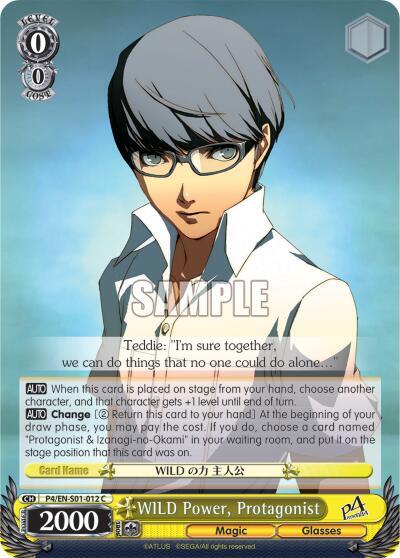 WILD Power Protagonist P4/EN-S01-012 C Persona 4 ver.E Card
