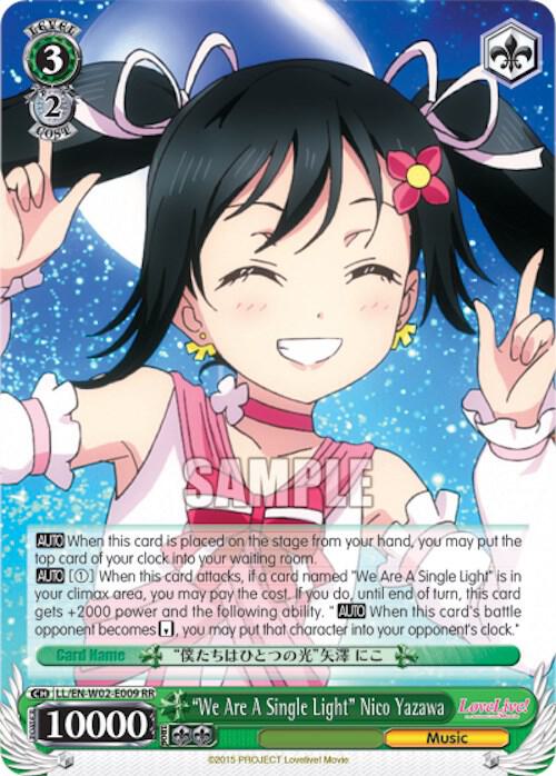 We Are A Single Light Nico Yazawa LL/EN-W02-E009 RR Love Live! DX Vol.2 Card